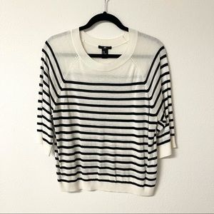 H&M Striped 3/4 Sleeve Blouse